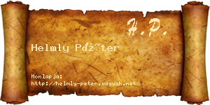 Helmly Péter névjegykártya