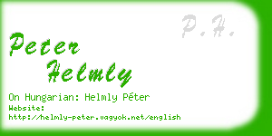peter helmly business card